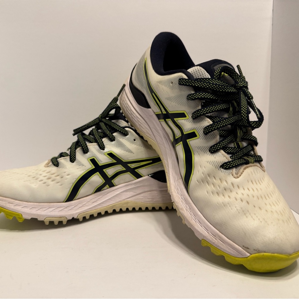 ASICS Men's White and Yellow Spikeless Golf Shoes - Picture 2 of 8